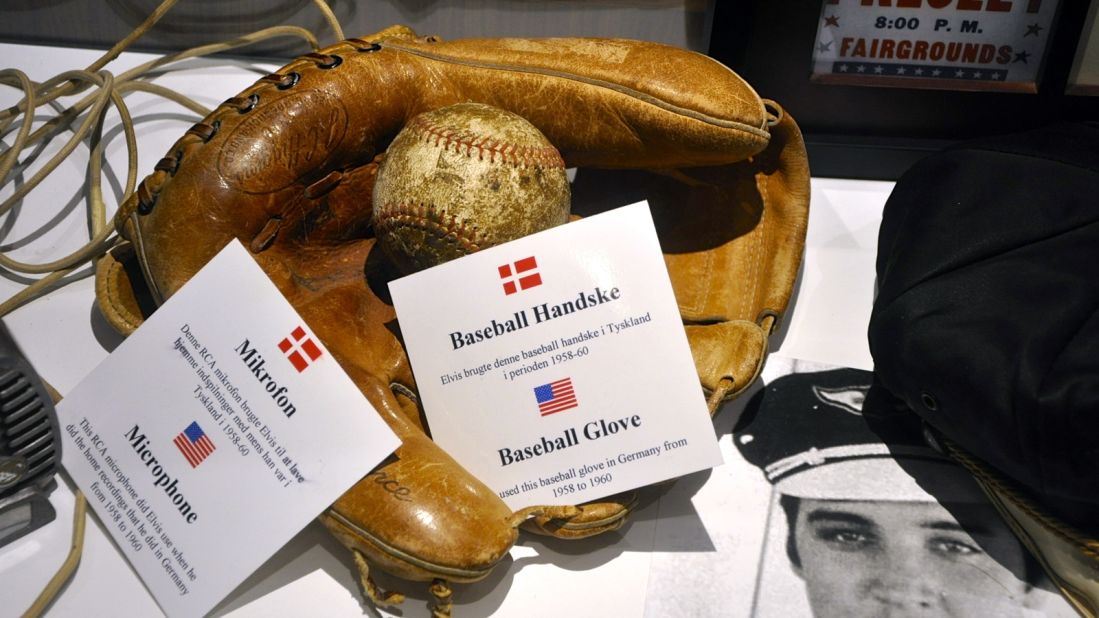 A baseball glove used by Elvis while he was serving in the U.S. Army in Germany.