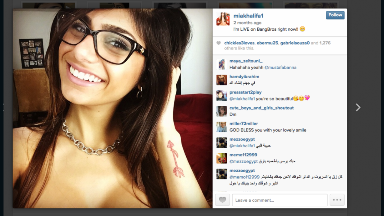 Mia Khalifa poses in a photo posted to her Instagram account. 