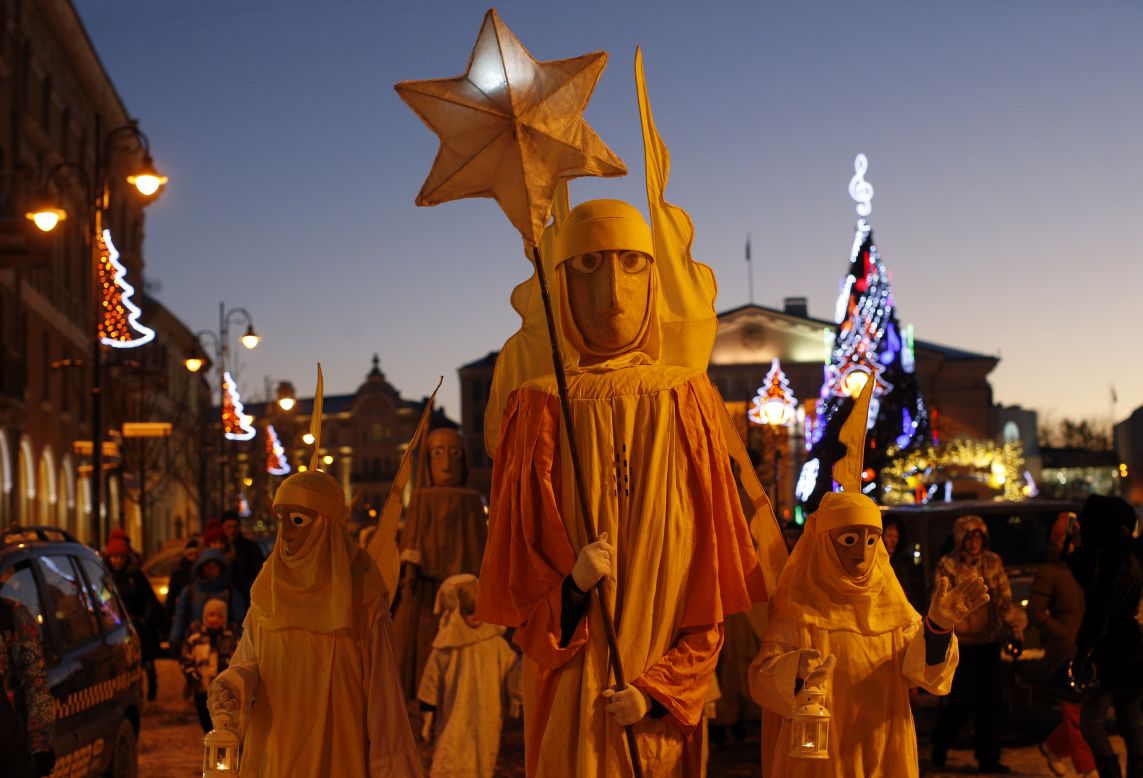 JANUARY 7 - VILNIUS, LITHUANIA: People parade through the streets as part of  Three Kings Day celebrations. The day marks Epiphany, the twelfth night of Christmas, when the three wise men visited Christ.