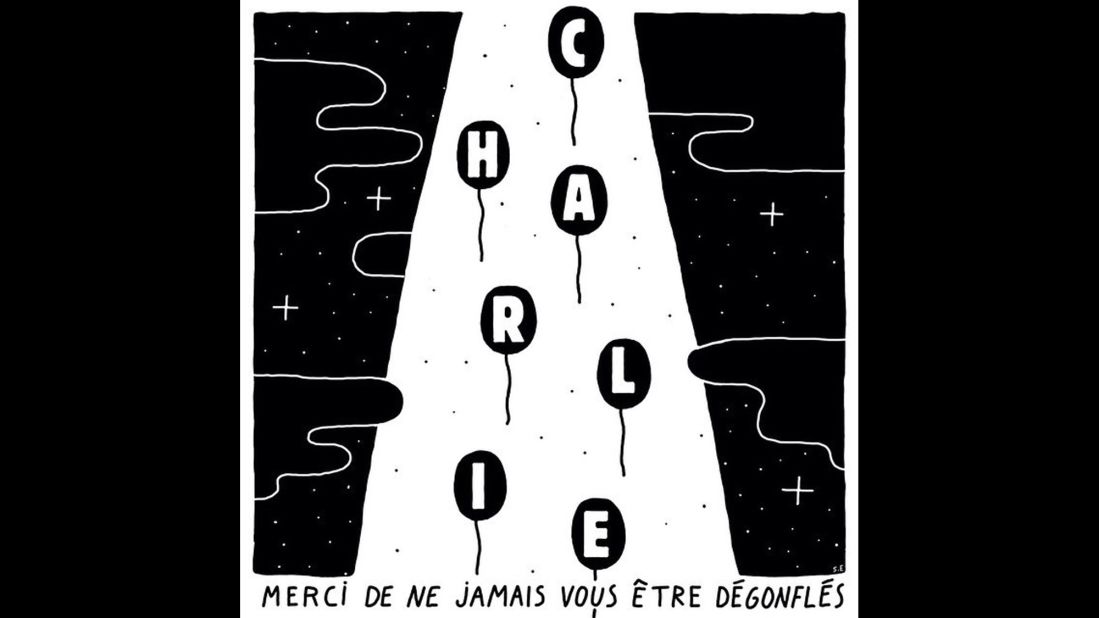 By Parisian illustrator and artist <a href="http://ireport.cnn.com/docs/DOC-1204309">Samuel Eckert. </a>The phrase at the bottom roughly translates to "Thanks for never letting us down." 
