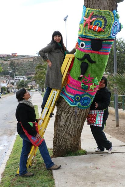 Lanapuerto founder Claudy Tapia Retamel puts the finishing touches on a tree intervention.