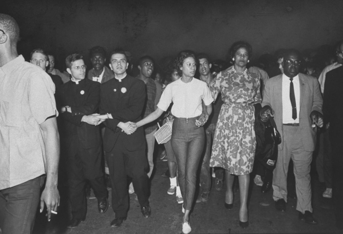 Boynton Robinson, third from right, at an integration march in 1964.