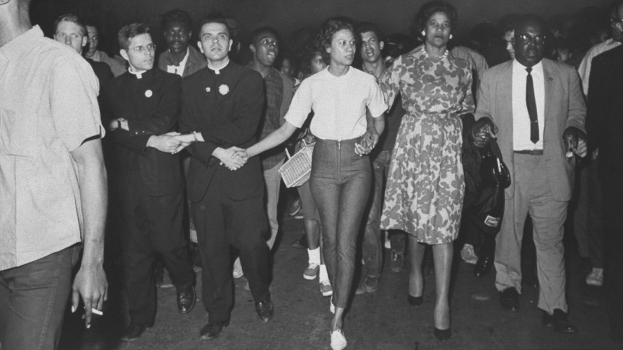 Boynton Robinson, third from right, at an integration march in 1964.