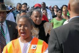 Boynton Robinson marches across the Edmund Pettus Bridge on the anniversary of Bloody Sunday in 2009. 