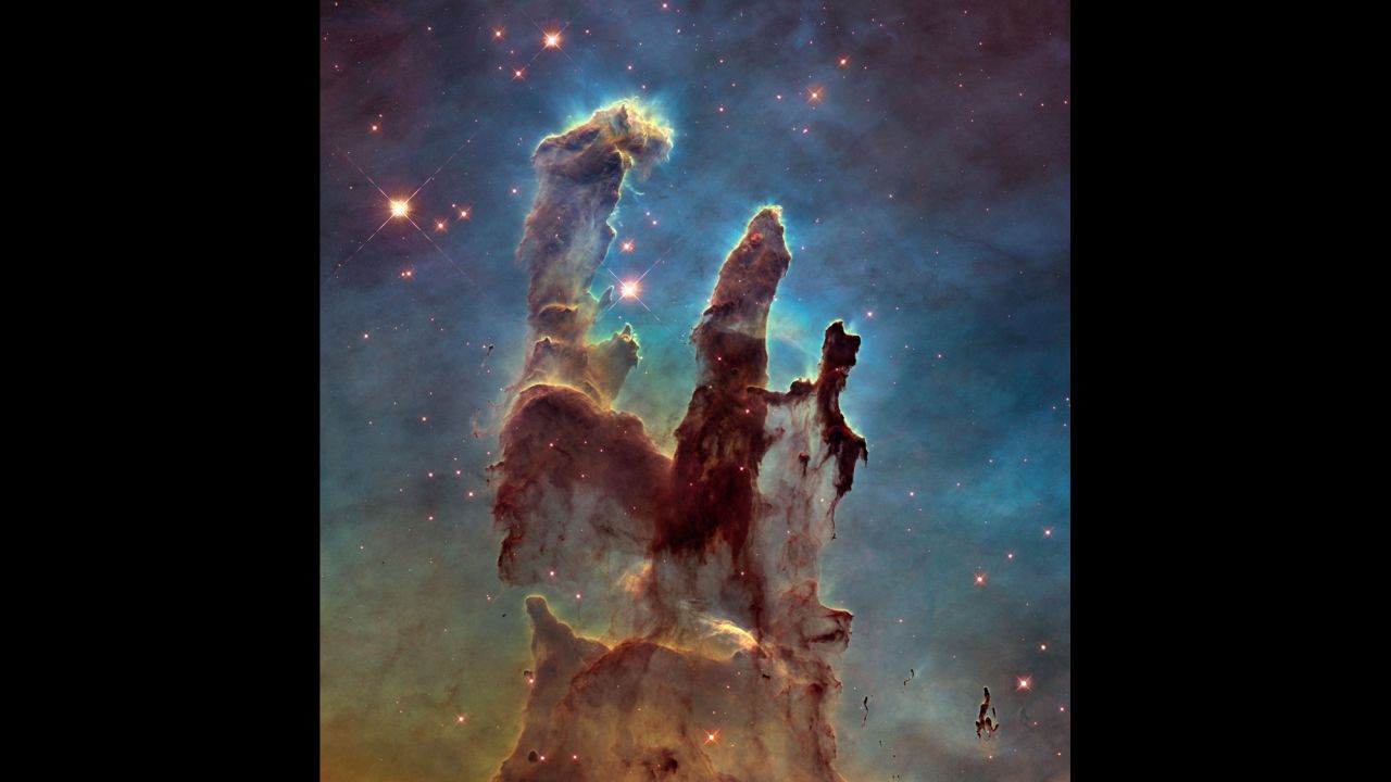 NASA has captured a stunning new image of the so-called <a href="http://www.cnn.com/2015/01/06/tech/nasa-pillars-creation/index.html" target="_blank">"Pillars of Creation,"</a> one of the space agency's most iconic discoveries. The giant columns of cold gas, in a small region of the Eagle Nebula, were popularized by a similar image taken by the Hubble Space Telescope in 1995. <a href="http://www.cnn.com/2014/01/10/tech/gallery/wonders-of-the-universe/index.html" target="_blank">See other wonders of the universe</a>