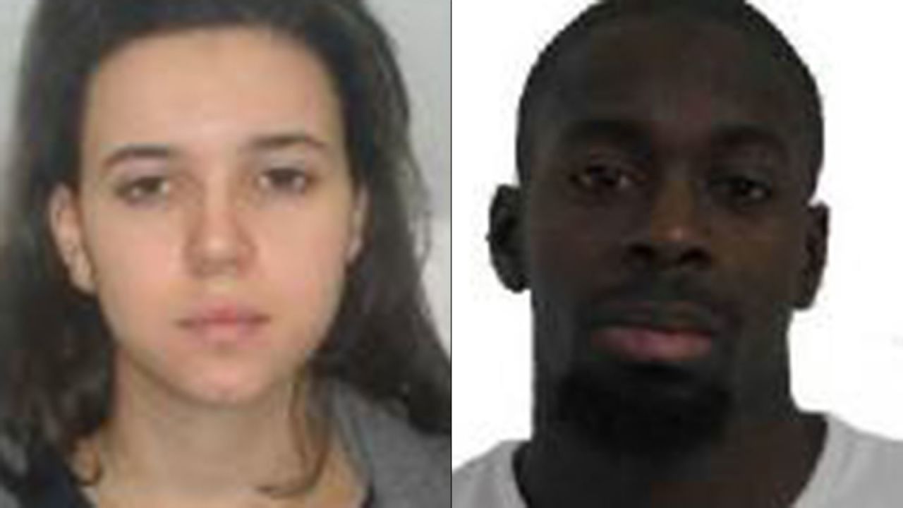 Coulibaly was one of two people wanted in connection with the deadly shooting of a police officer south of Paris on Thursday, January 8. French authorities released photographs of Coulibaly, right, and Boumeddiene after the shooting.