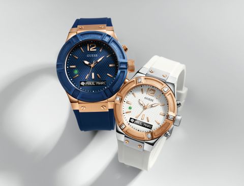 Guess Connect is the new wearable tech timepiece from Guess, in partnership with watch developer Martian Watches. Based on Guess's best-selling style, Rigor, this smartwatch is powered by Martian technology that is updateable and compatible with both iOS and Android
