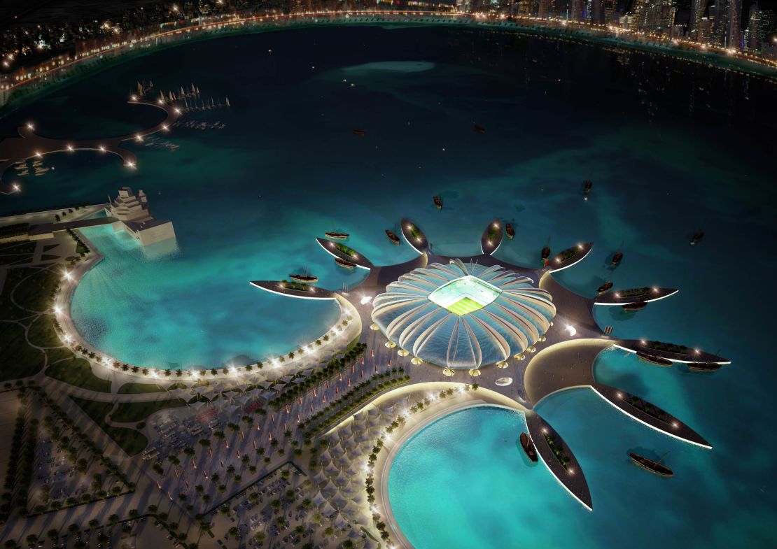 Money is no issue in the planning for Qatar's 2022 World Cup Doha Port stadium.