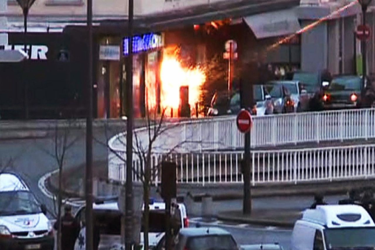 Large explosions could be heard around 5:10 p.m. (11:10 a.m ET).