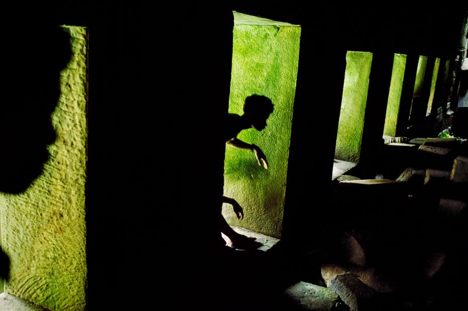 Shadow play in Preah Khan, Angkor, Cambodia.