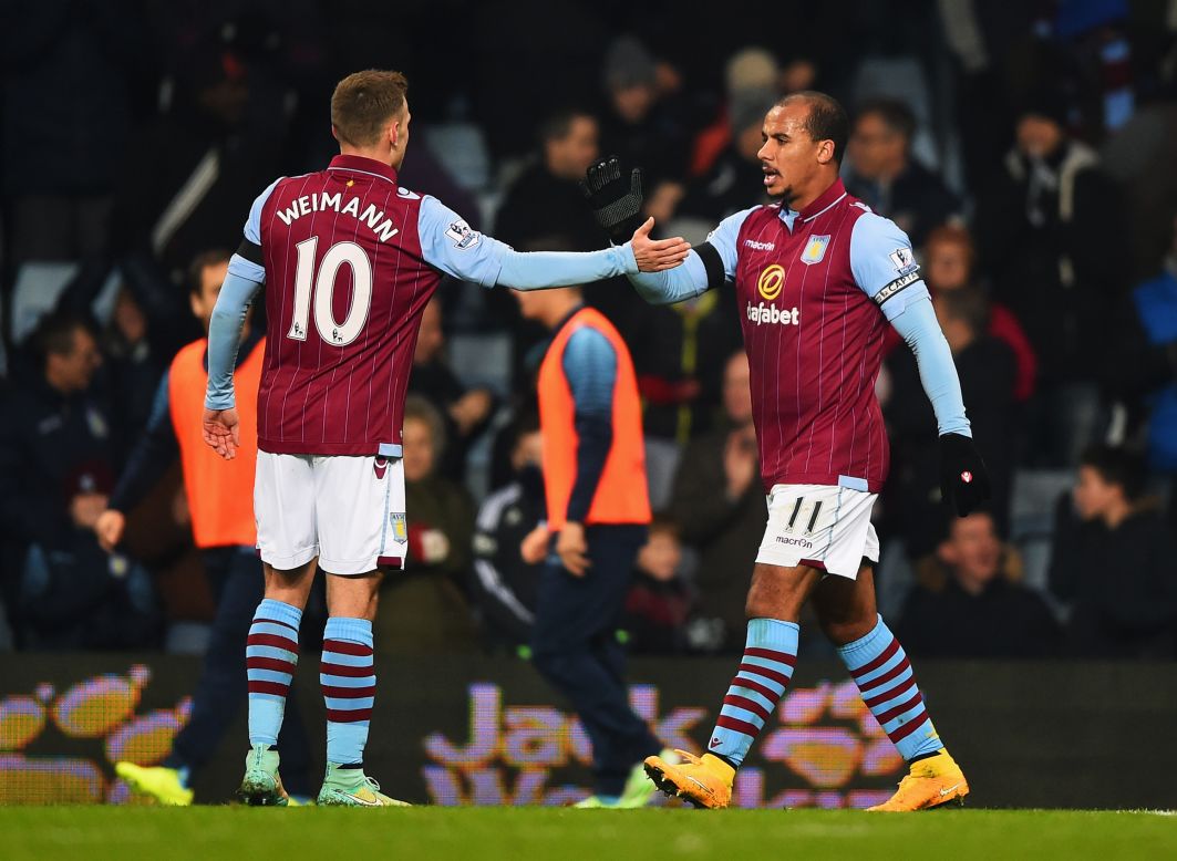 Villa's joint highest goalscorers are Andreas Weimann (left) and Gabriel Agbonlahor (right) with three goals. Austria's Weimann has gone two months without finding the net in the Premier League.