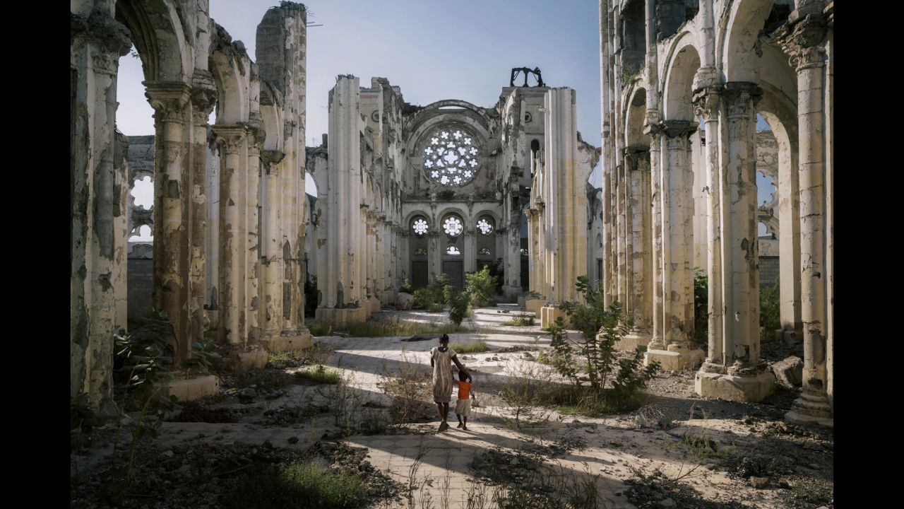A cathedral's remains in Port-au-Prince.