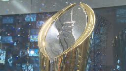 The College Football Playoff trophy