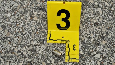 This .40 caliber bullet casing was found near the police vehicle Wilson was driving.