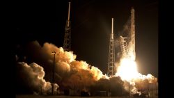 The Falcon 9 SpaceX rocket lifts off from Space Launch Complex 40 at the Cape Canaveral Air Force Station in Cape Canaveral, Fla., Saturday, Jan. 10, 2015. SpaceX is on a resupply mission to the International Space Station. (AP Photo/John Raoux)