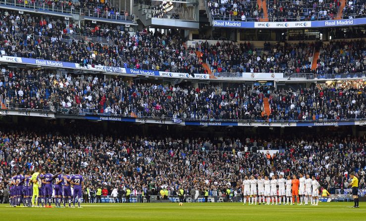 It wasn't just France where tributes were paid. In Sapin, the players of Real Madrid and Espanyol observed a minutes silence before their match at the Santiago Bernabeu, Saturday.