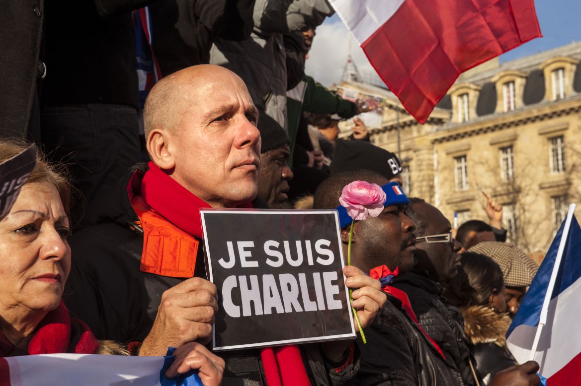 "Today France spoke with a unified loud voice and said no to terrorism and yes to freedom of speech, liberty and democracy," Turnley said.