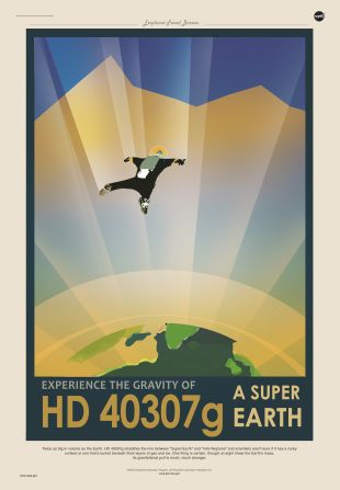 Twice the volume of our planet, HD 40307g is described on NASA's poster as a "Super Earth." 