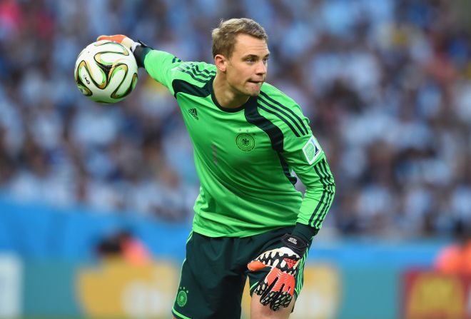 Manuel Neuer has been a formidable presence in goal for Germany conceding just four goals in seven World Cup Finals matches and a total of 40 goals in 62 matches throughout 2014. 