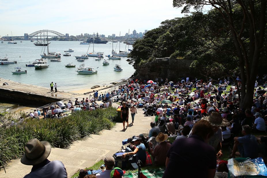 View from Bradley's Head, Sydney, where Robertson's supporters cheered her on for the win.