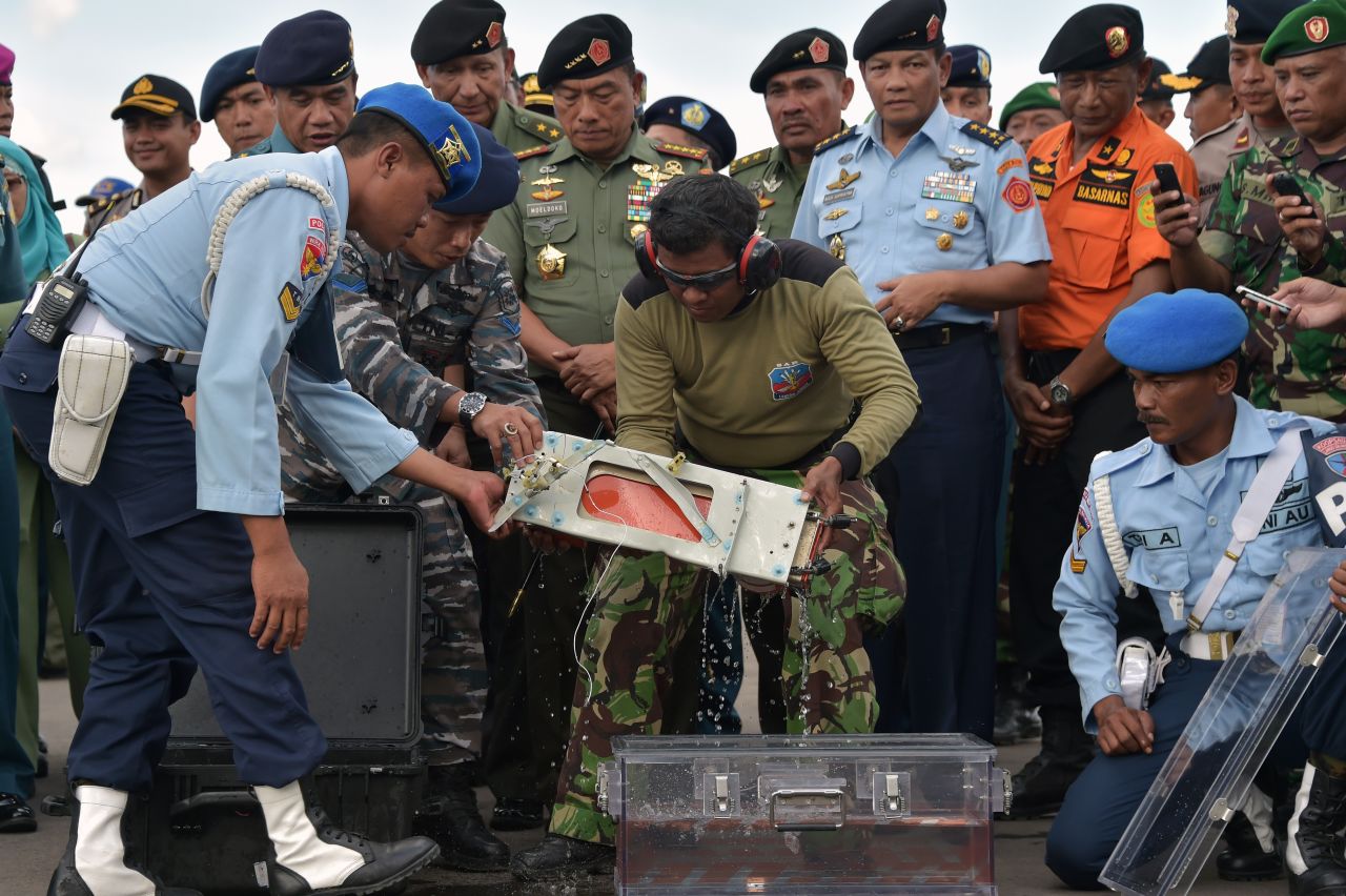A flight data recorder was retrieved from the Java Sea on Monday, January 12. 