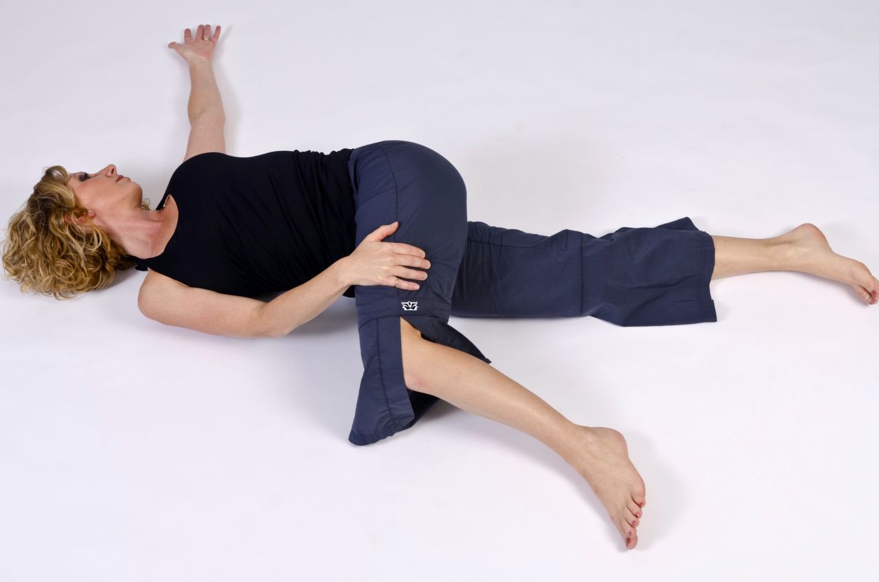Yoga stretches can release tension and enhance blood flow in the abdomen. Combine this with meditative techniques and diaphragmatic breathing where you focus on exhaling. It will produce a natural sedative effect in the body, yoga trainer Dana Santas says. 