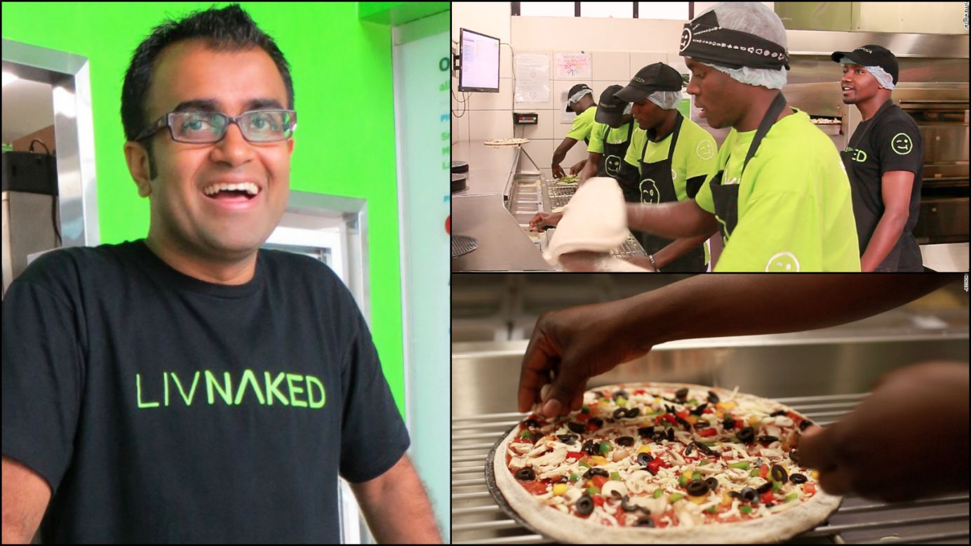 The all natural <a href="http://nakedpizza.co.ke/" target="_blank" target="_blank">Naked Pizza </a>arrived in Nairobi, Kenya in 2012 courtesy of Ritesh Joshi, 33. The native Kenyan left a career in banking to bring good, fast pizza to his hometown population and in 2015 he wants to grow both his business and his staff.<br /><br />"In 2015, we have introduced a learning allowance for our star performers and leaders...The continued personal development of our leaders not only helps our business grow, but shapes the future leaders of our country." he says.<br /><br /><a href="http://edition.cnn.com/2013/12/18/business/banker-turned-pizza-maker-nairobi-naked/" target="_blank">Read: Investment banker turned pizza maker 'gets Nairobi naked'.</a>