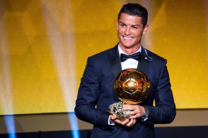 Cristiano Ronaldo clutches the Ballon d'Or at the FIFA ceremony held in Zurich, Switzerland on Monday.  