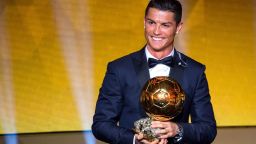 Cristiano Ronaldo clutches the Ballon d'Or at the FIFA ceremony held in Zurich, Switzerland on Monday.