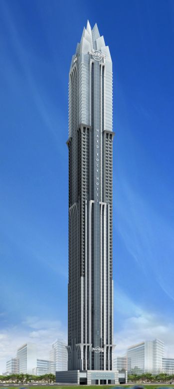 With the 828 meter Burj Khalifa unlikely to be caught any time soon, the title of Dubai's second tallest building is where the competition is among the emirate's ostentatious developers. Marina 101 will reach 426 meters when finished, winning it the title -- for now.<br />[Artist's rendering.]