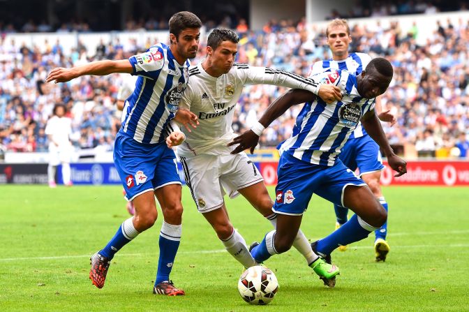 September 20: Ronaldo scores his 20th La Liga hat trick in Madrid's 8-1 demolition of Deportivo La Coruna.