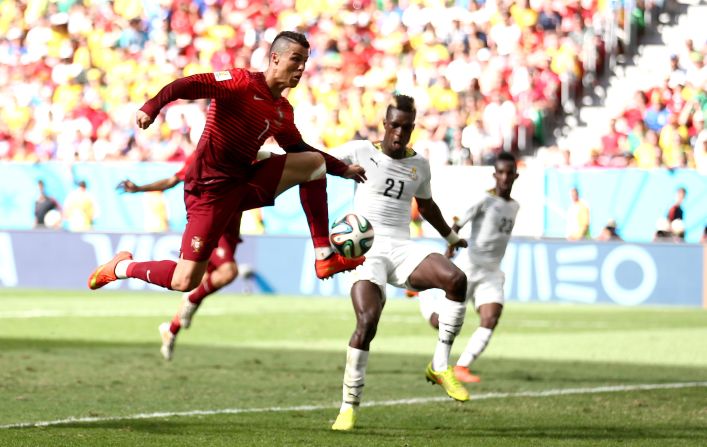 June 26: Ronaldo scores his 50th goal for Portugal and in doing so becomes the first Portuguese to play and score in three world cups.