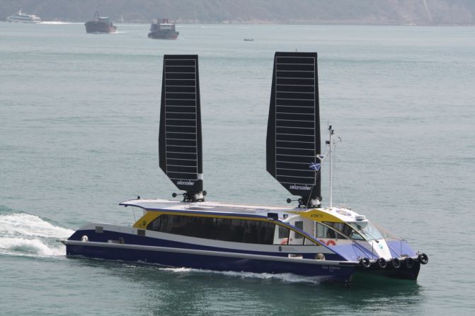 Based in Australia, <a href="index.php?page=&url=http%3A%2F%2Fwww.solarsailor.com%2Fabout%2F" target="_blank" target="_blank">Ocius Ocean Technology</a> claims its solar sails can save between 20-40% of fuel. Designed to work in winds of up to 44 knots, they track the movement of the sun for maximum sun exposure, and in the event of high winds, fold down against the boat.