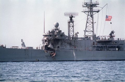 Another frigate of the Perry class, the USS Stark, was hit by two Exocet missiles fired from an Iraqi jet during the Iran-Iraq war on May 17, 1987, killing 37.