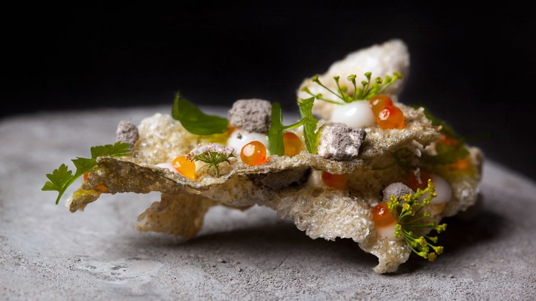 David Toutain's restaurant quickly won critical and customer acclaim for inventive and unusual creations, such as the fish skin (pictured).