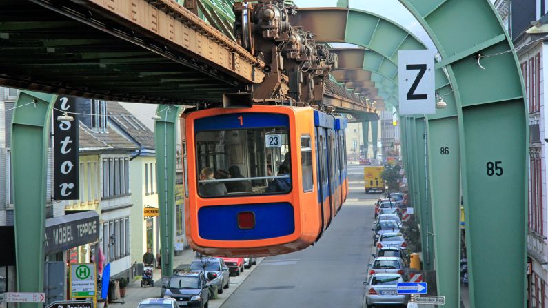 The world's oldest electric elevated railway with hanging cars, the Wuppertal Schwebebahn is a local commuter transport moving 25 million passengers a year.