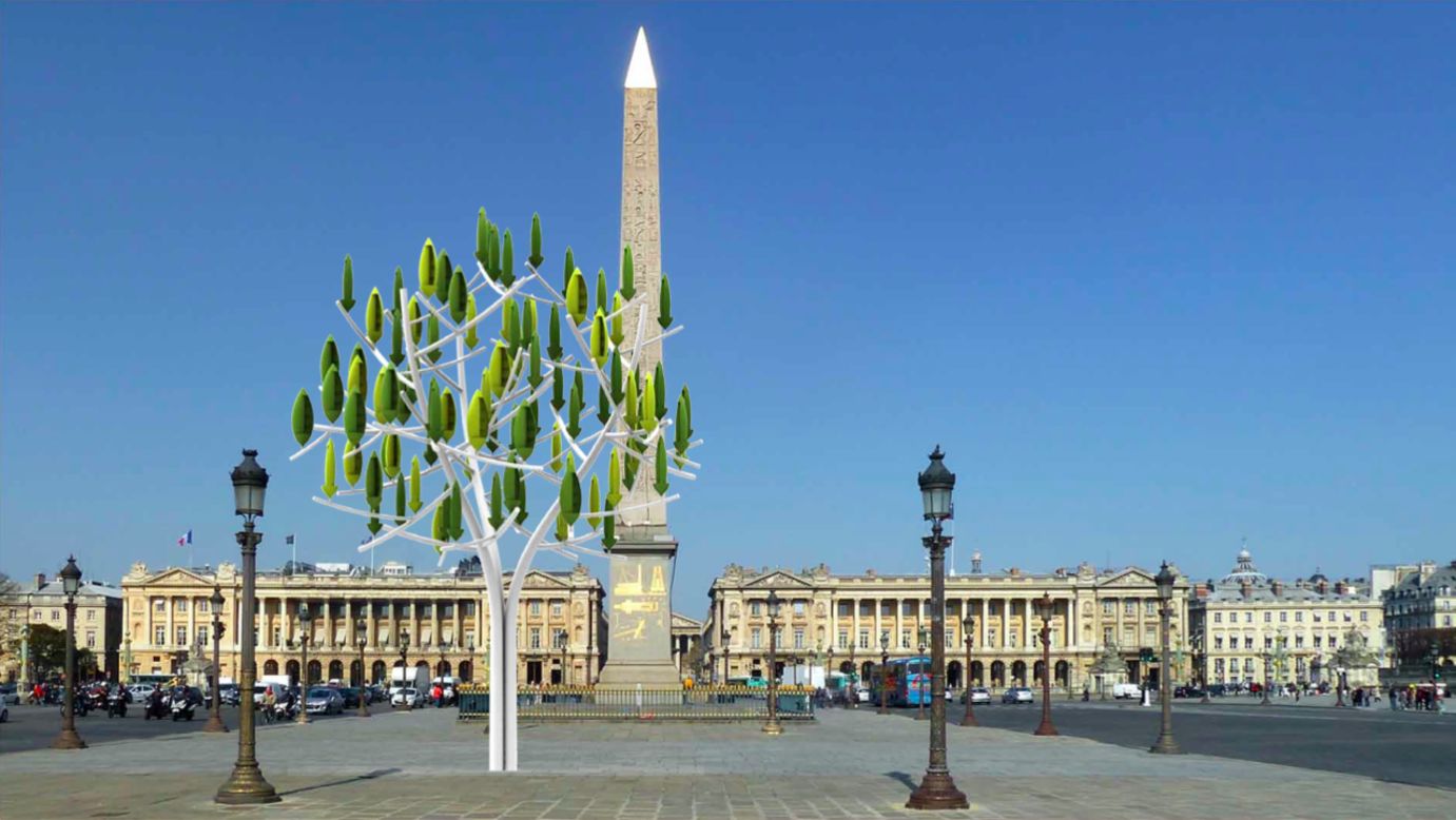 La empresa francesa NewWind se ha tomado la idea de la energía verde de manera muy literal. Inspirado en la naturaleza, su "árbol del viento" cuenta con 72 "hojas": micro turbinas que rotan en el viento y generan hasta 3,1 kW de energía.