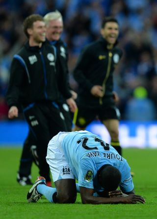 But the highs at City have also been mixed with lows, the midfielder cutting a disconsolate figure on the pitch at Wembley Stadium after a shock defeat in the 2013 FA Cup final against Wigan Athletic.