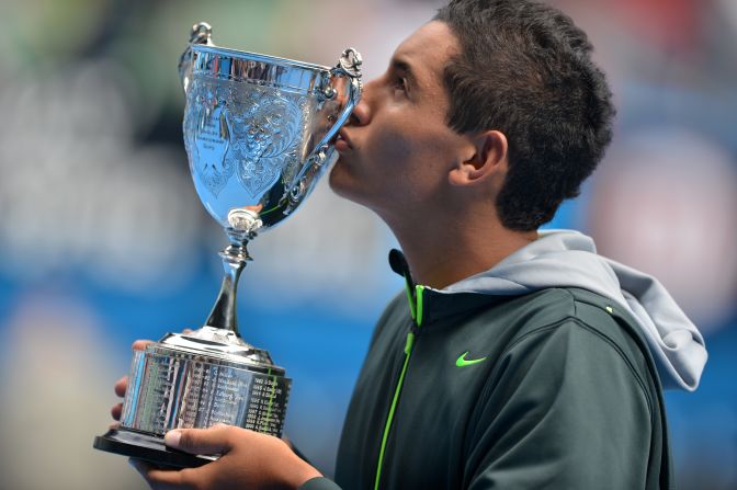 The big-hitter is tipped to be Australia's next grand slam champion and he's already got some silverware after winning the Australian Open boys' single crown in 2013.