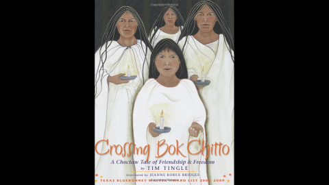 "Crossing Bok Chitto: A Choctaw Tale of Friendship and Freedom," written by Tim Tingle and illustrated by Jeanne Rorex Bridges, follows the friendship of a Choctaw girl and an enslaved African-American boy.