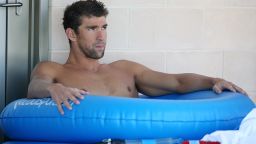 GOLD COAST, AUSTRALIA - AUGUST 20: Michael Phelps sits in an ice bath after swimming at the Team USA squad training at the Gold Coast Aquatics Centre on August 20, 2014 in Gold Coast, Australia. (Photo by Chris Hyde/Getty Images)