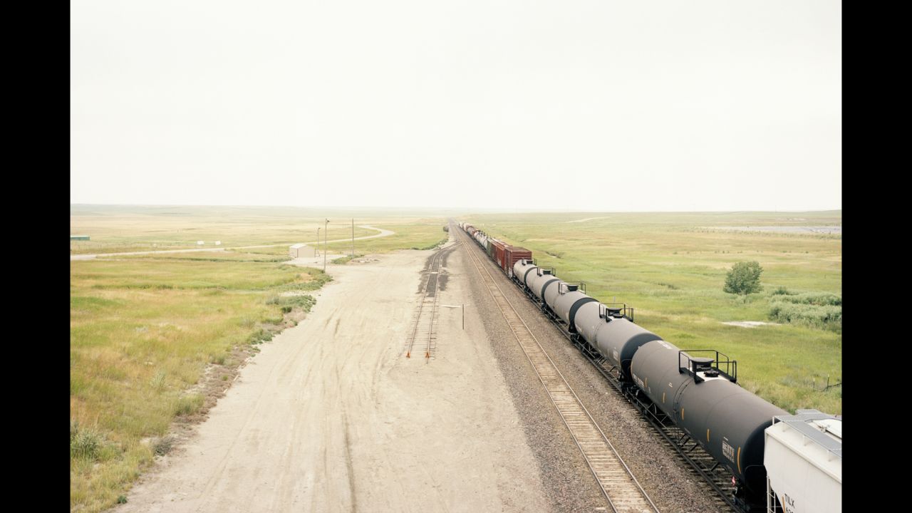 A train passes through Judith Gap, Montana.