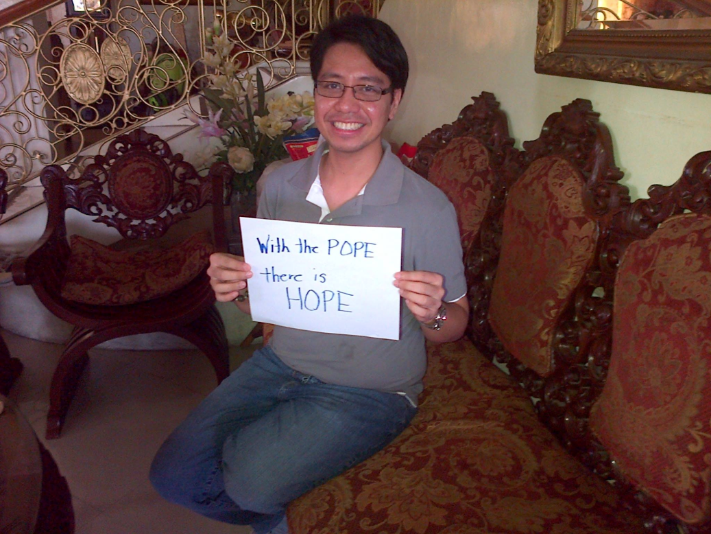 "We feel the Pope's visit (will) kindle hope among our people who are constantly devastated by natural calamities nowadays. His visit will unite our country once more. It's like a renewal of our faith. His visit will surely bring joy to all," says Joy-joy Alegado, a doctor in Cebu, Philippines.