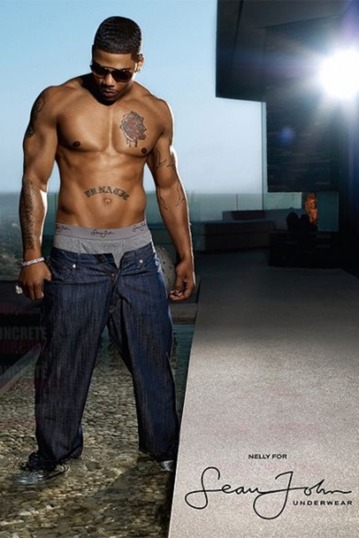 Nelly: el rapero de St. Louis se lució en un nuevo papel en 2008: ¡como modelo! Protagonizó la línea de ropa interior de Sean John (propiedad de Diddy).