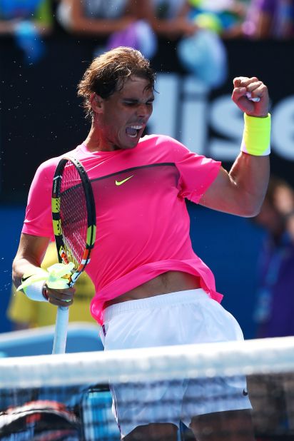 Rafael Nadal made his return to grand slam action and crushed Russia's Mikhail Youzhny in straight sets. He was pumped up. 