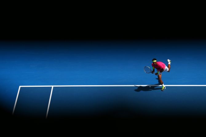 Nadal was happy with the way he served. The left-hander wasn't broken and faced only one break point.