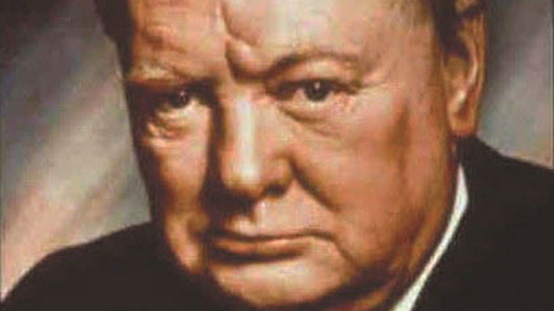 A portrait of Winston Churchill on display at Blenheim Palace.