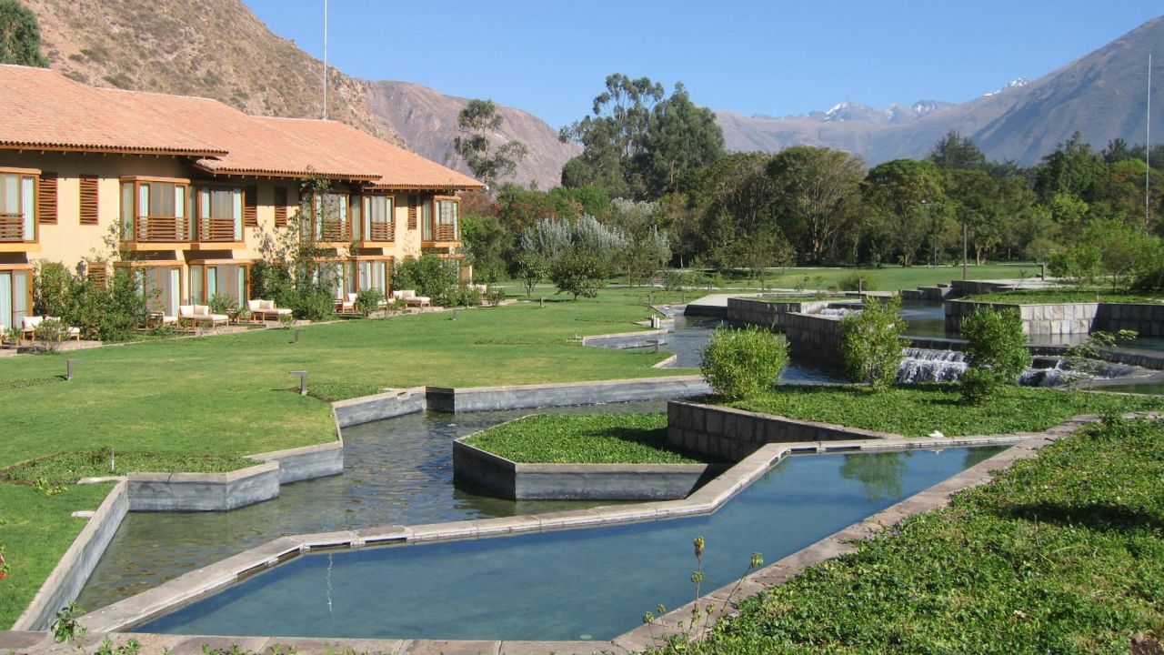 <a href="http://www.libertador.com.pe/en/luxury-collection/tambo-del-inka-hotel/general-information/" target="_blank" target="_blank">Tambo del Inka</a>, a Luxury Collection Resort & Spa in Urubamba, Peru, has a private train station for journeys to Machu Picchu. Nightly rates run about $260, with a dip down to about $220 in February.