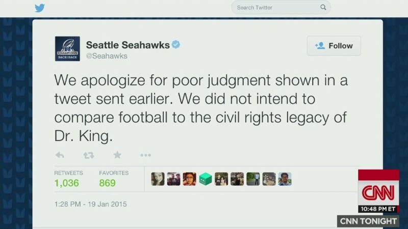 Should the Seahawks be flagged for MLK tweet?