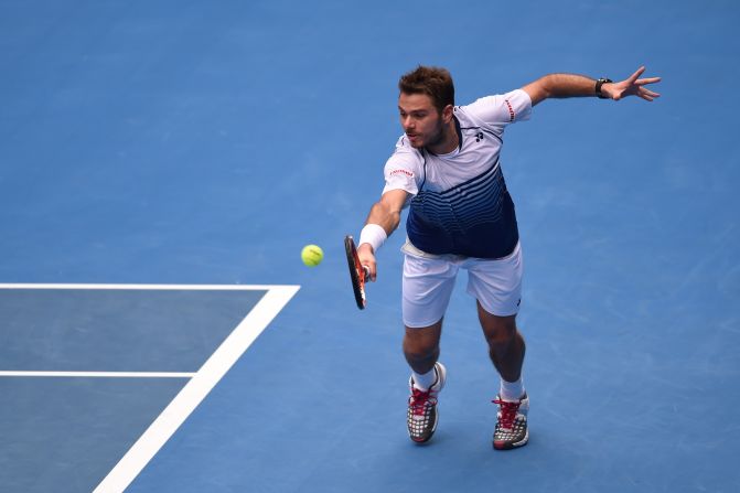 Defending champion Stan Wawrinka, seen here, had an easier time than Djokovic, advancing past Turkey's Marsel Ilhan in 89 minutes. 